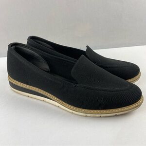 Kelly & Katie Amira wedge mesh canvas Loafers Women 11 Black. Preppy Minimalist